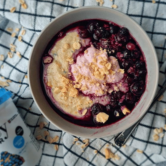 suikervrij ontbijt blueberry pie havermout