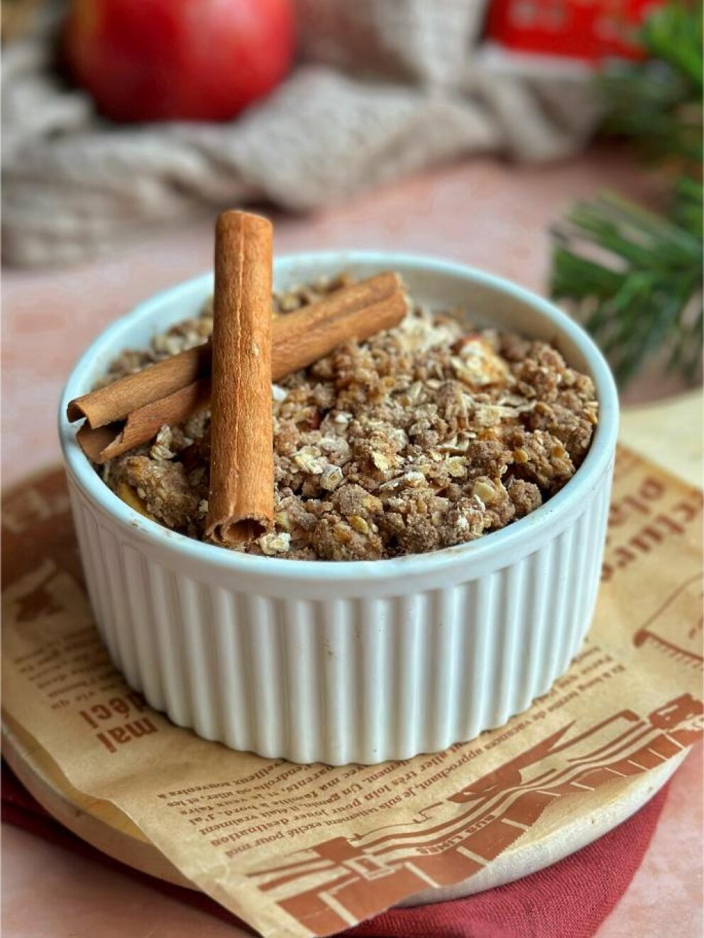 Apple crumble baked oats