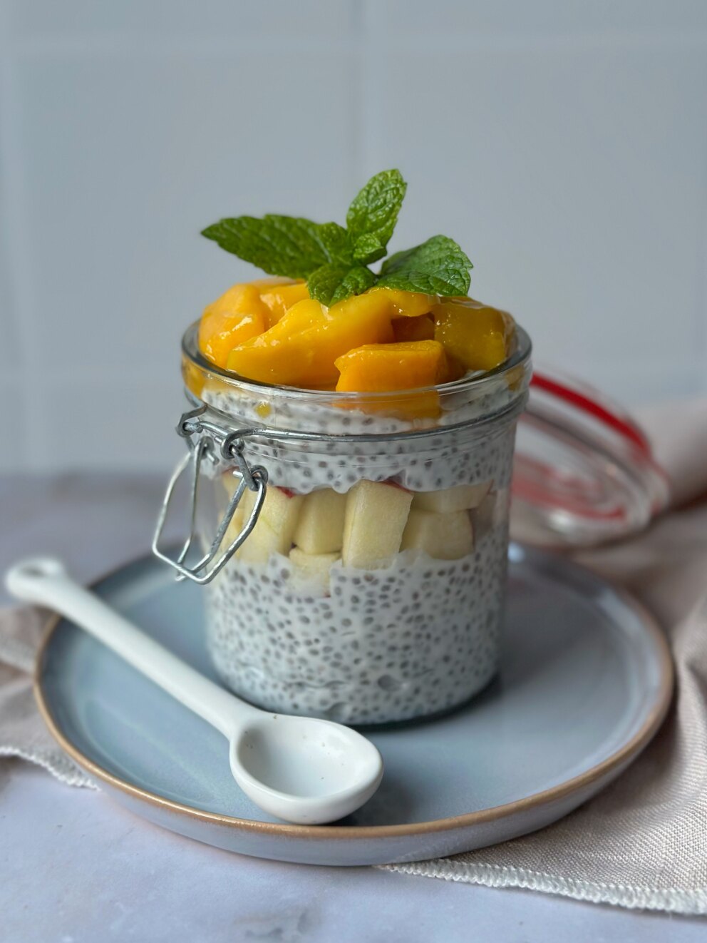 Chiapudding met Griekse yoghurt en kokosmelk