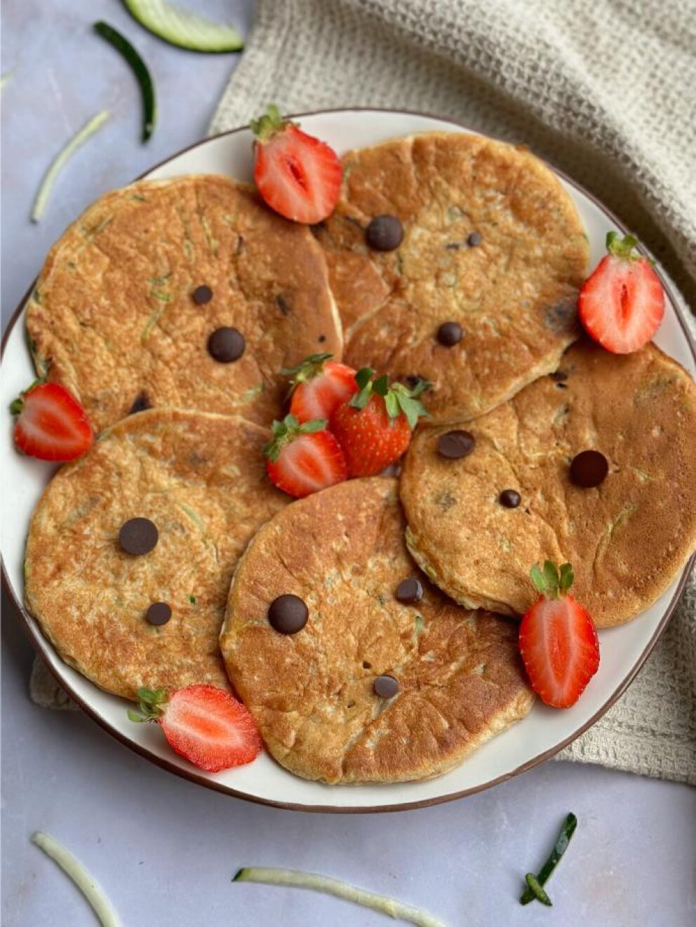Chocolate chip courgette pancakes