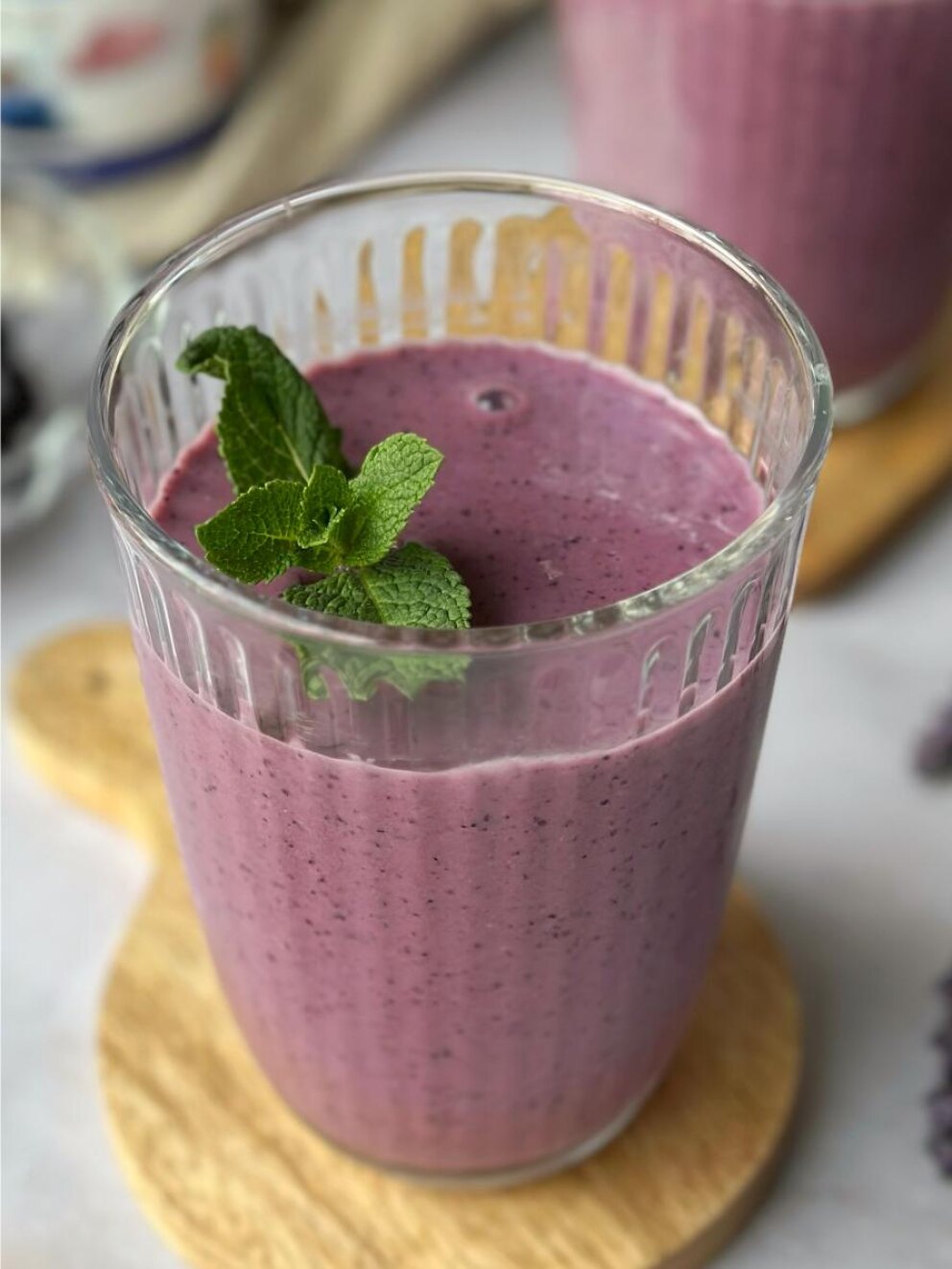 Blueberry pie smoothie met verstopte groenten 