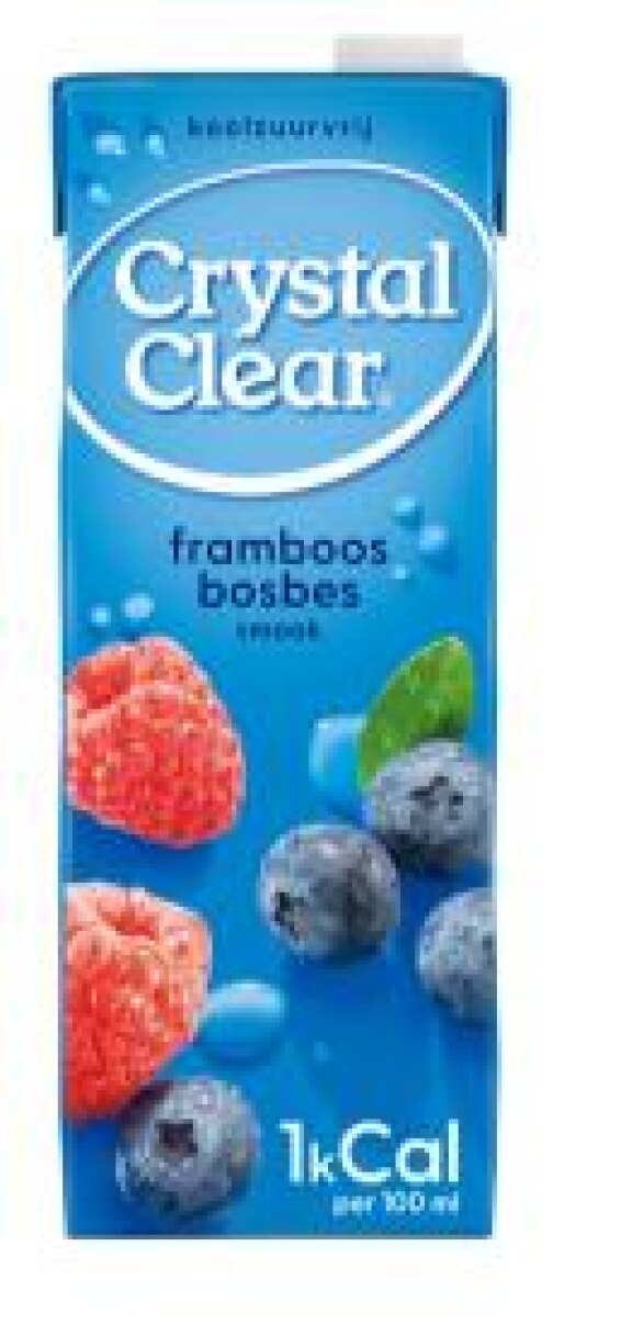 Crystal clear rasberry & blueberry (pak, zonder prik) alle smaken vallen binnen de methode