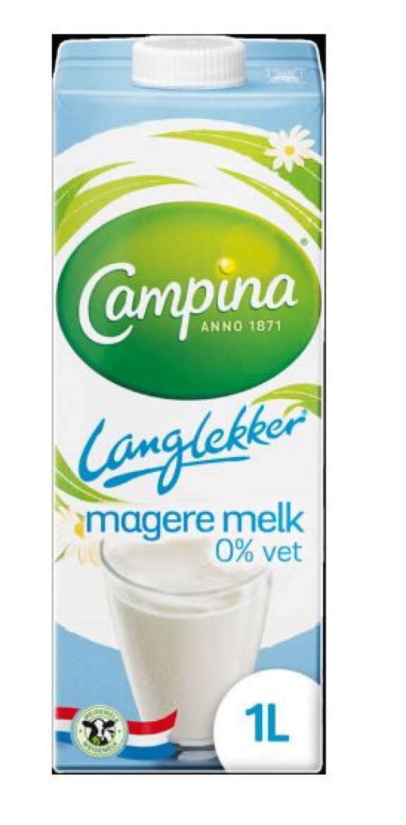 Campina langlekker magere melk 0% vet 