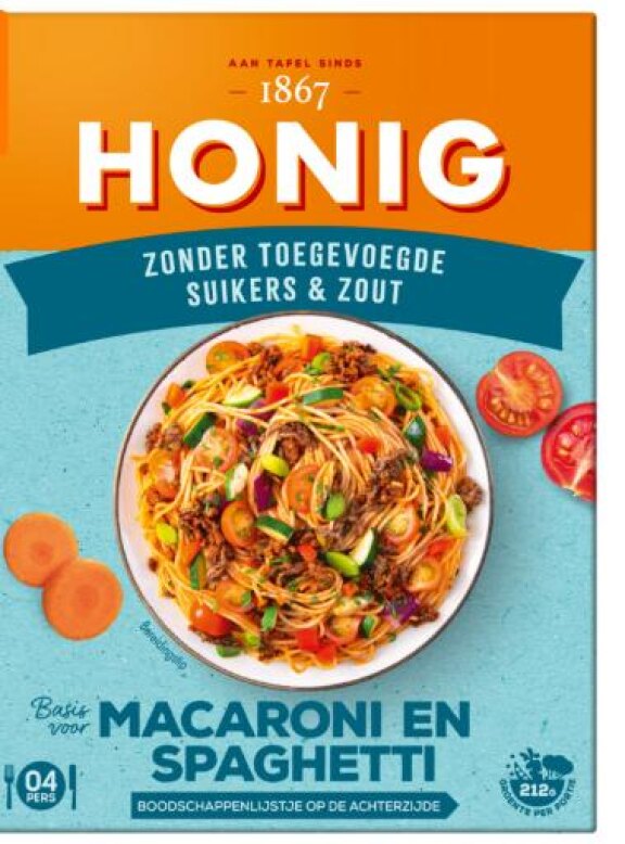 Honig basis voor macaroni en spaghetti (zonder zout en suiker)