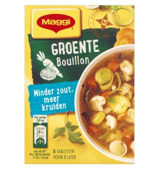 Maggi groentebouillon minder zout