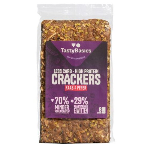 Tasty basics vezelrijke crackers kaas peper